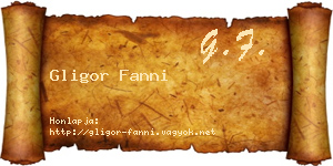 Gligor Fanni névjegykártya